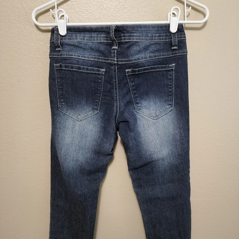 Like New! Blue Asphalt Ripped Long Blue Jeans - Picture 3 of 5